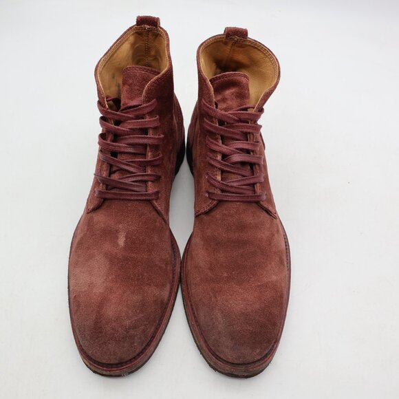 John Varvatos Freeman Lace Chukka Men EU 8.5 Burgundy Suede Crepe Sole Handmade main image 4